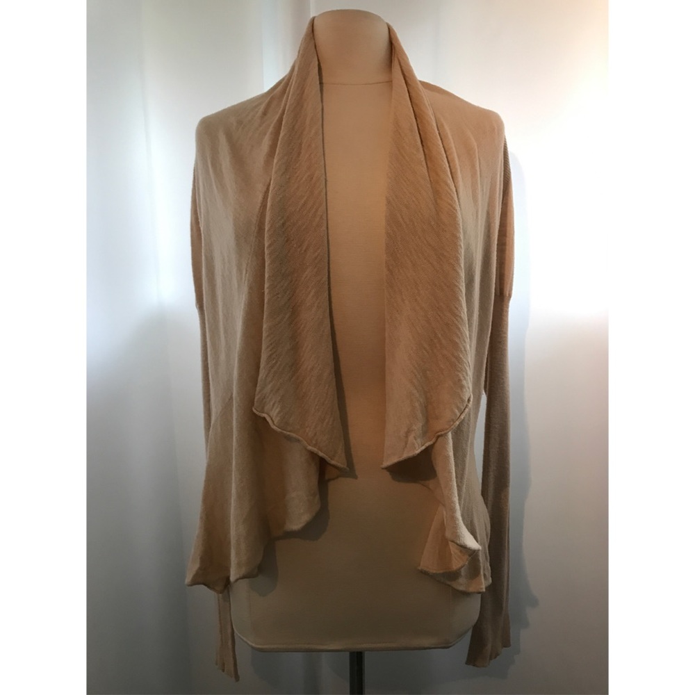 Off White Cream Cardigan w/ Ruffle Design at Front